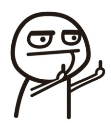 Наклейка "Смайл два пальца"   (14*16см)  Черный