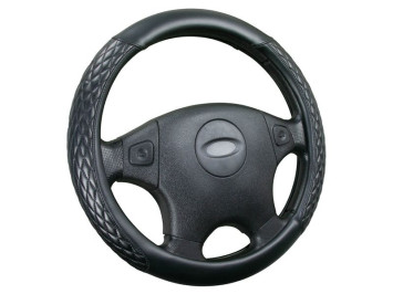 Оплетка на руль   CF  ROMB - М, Чёрный/Чёрный