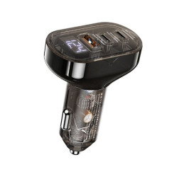 АЗУ  REMAX  1USB + 2USB TYPE-C  QC3.0 (12/24V - 72W+QC3.0) с вольтметром