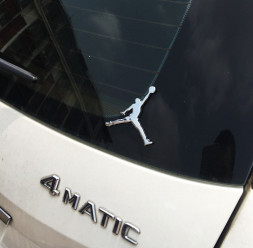 Наклейка 3D   Баскетбол Jordan  (7x7см)  Хром