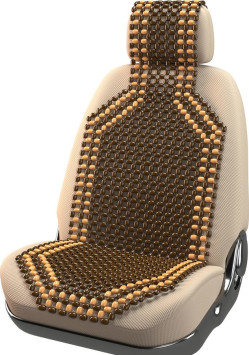 Накидка на сид. "Nova Bright" дерев. массаж., покрыт. тёмным лаком Коричневая с подгол (127х38см)