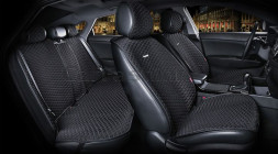 Комплект Накидок  «PALERMO PLUS»  Чёрный/Тёмн.Серый (капрон/экокожа)