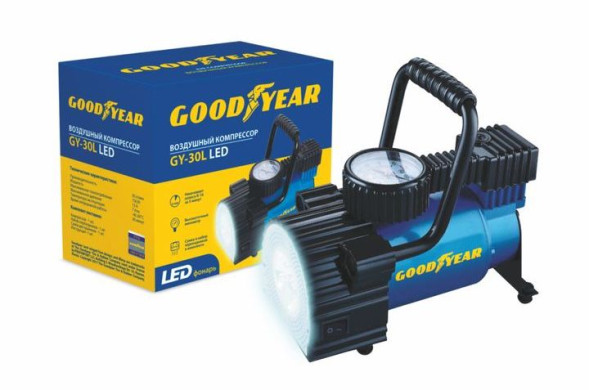 Компрессор GOODYEAR  GY 30L  LED  7Атм /156Вт/30л/ прикур/сумка/съёмная ручка