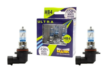 Лампа МАЯК 12V   НB4/9006   55W  Ultra P22d Super White+150% ( к-кт 2шт)