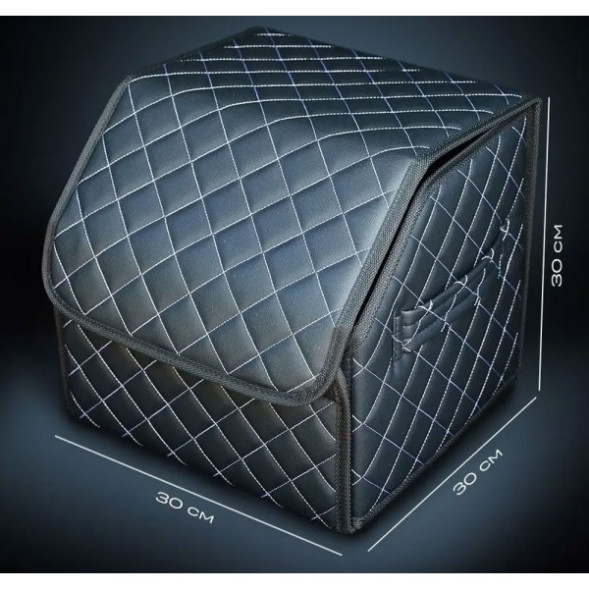 Сумка органайзер в багажник «S» 30х30х30 черный/белый Premium качество