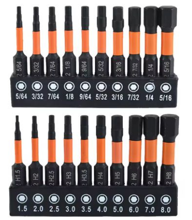 Набор бит шестиграных  коротки/длинные 20шт