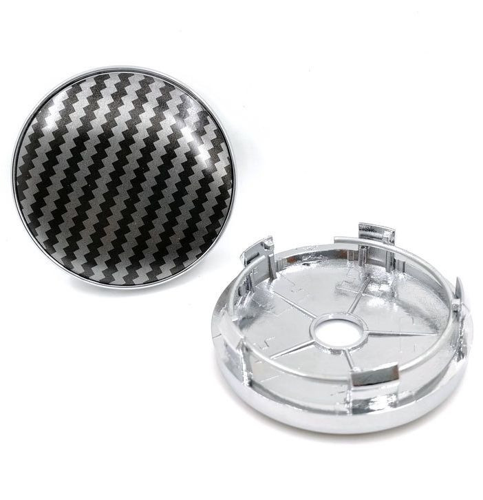 Заглушка (колпачок) на литой диск D60, наружн. d=60мм, внутр d=55мм. серебро карбон