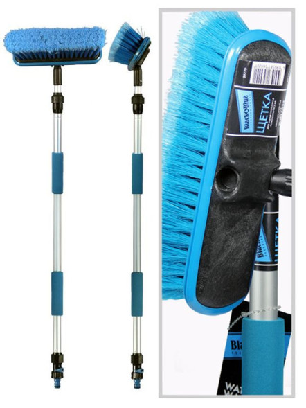 Щетка для мытья машины &quot;Black&amp;Blue&quot; телеск., проточная ручка 90-160см, с запорным краном (BB606)