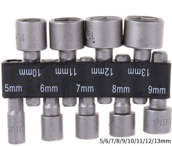 Набор головок для шуруповерта 9 предметов (5-13мм)