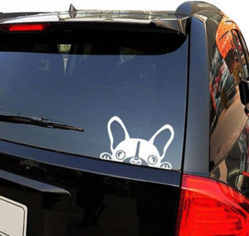 Наклейка &quot;Собачка&quot;  наружная  15x10см. Белый