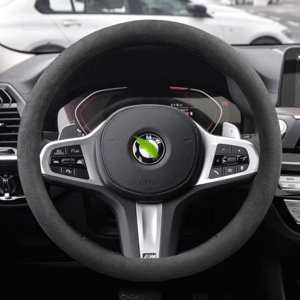 Оплетка на руль   Carlife  &quot;Alcantara&quot; М,  алькантара, белая основа