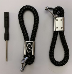 Брелок кожа плетенная  INFINITY  Черный