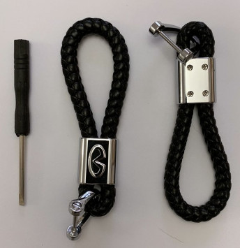 Брелок кожа плетенная  INFINITY  Черный