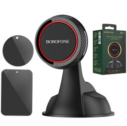 Держатель телефона Borofone  на торпеду (скотч двухсторонний) (усиленный магнит) Черный