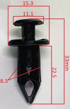 Клипсы  В=33 / Ш=15,3 мм.  (цена за упак. 10шт.)