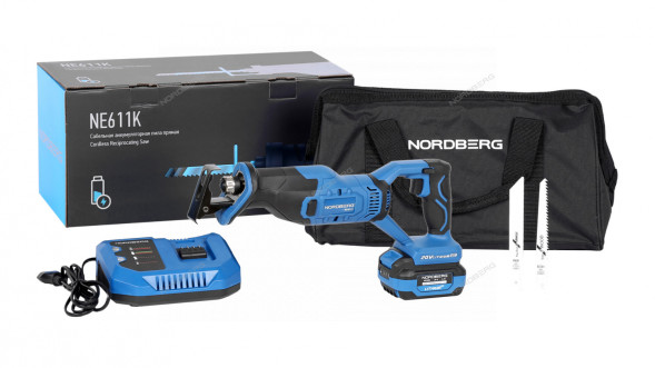 Аккумуляторная сабельная пила NORDBERG NE611K (ход 25 мм)