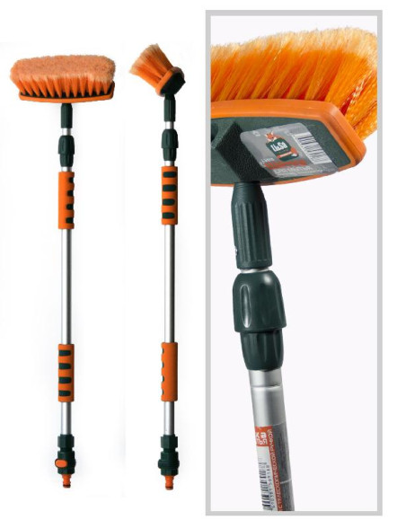 Щетка для мытья машины &quot;Li-Sa&quot; телеск., проточная ручка 88-139см, с клапаном для подачи воды