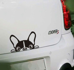 Наклейка "Собачка"  наружная  15x10см. Черный