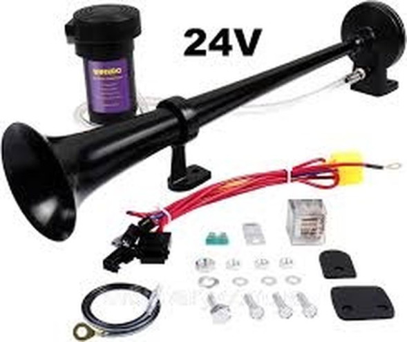 Сигнал возд  TZ-318  1 дудка металл 24V/150db/450mm с компрессором
