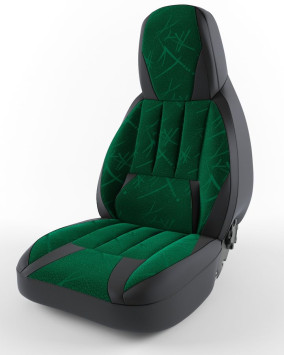 Авточехол  &quot;PILOT LARGUS 7мест&quot;  ФОРСАЖ флок+кож.зам  Зеленый