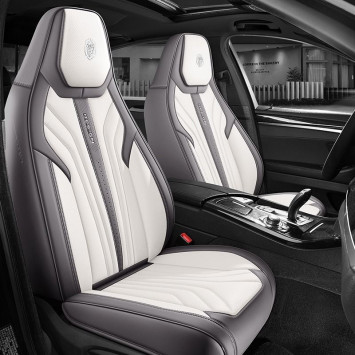 Чехлы  «5D» PREMIUM каркасные  «Z-7»  Белый/Серый/Серый  (экокожа)