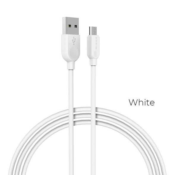 Кабель Borofone  USB - micro USB (1м)  белый BX14