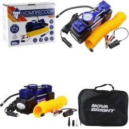 Компрессор TORNADO АК-75L 10Атм/75л/150 PSI/клеммы /двухпоршневой/шланг/метал.корпус/LED фонарь