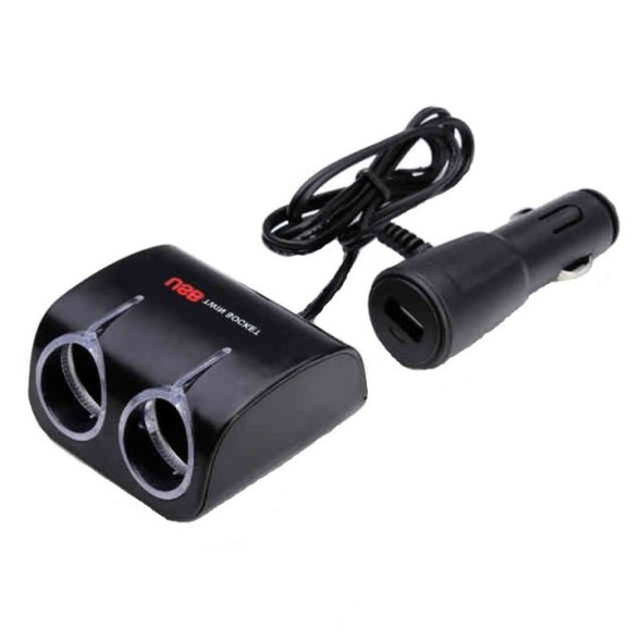 Разветвитель прикуривателя  2+1USB  WF-070  12/24B
