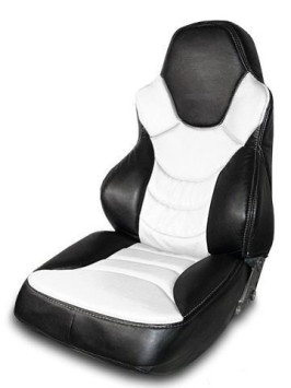 Авточехол  &quot;PILOT PRIORA 2013г-&quot;  RECARO  Экокожа   Черный-Белый