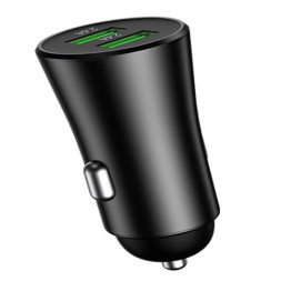 АЗУ  Topomax  2USB (12/24V - 5V 2,4A) Черный