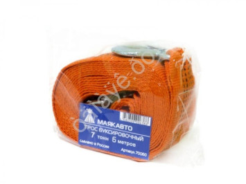 Трос буксировочный "M5" 7.0 т, 6м, шириной 55мм с крюками