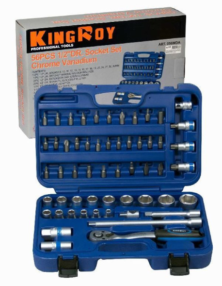 King Roy. Набор инструмента 1/2&quot; 56 предм., 6 гран. (8-32мм)