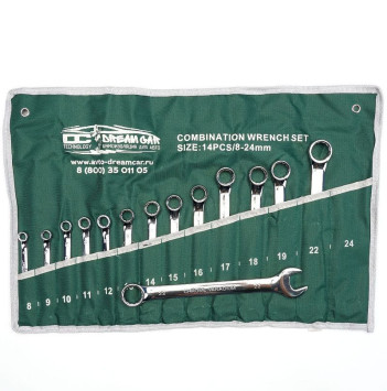 DC Набор ключей 8-24мм  14 предметов, на полотне