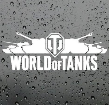 Наклейка &quot;WORLD OF TANKS&quot;  20x8см.  Белый