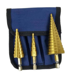 Сверло по металлу ступенчатое (набор) (4-32, 4-20, 4-12мм) с чехлом