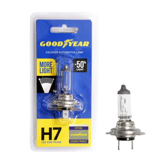 Автолампа GOODYEAR  12V  Н7  55W  PX26d  More Light +50%   (блистер)