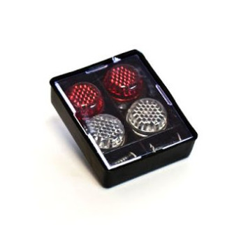 Саморезы для крепления номера с светоотражат. (2красн.+2бел.) блистер.