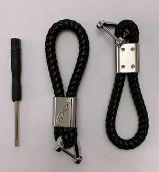 Брелок кожа плетенная  JAGUAR  Черный