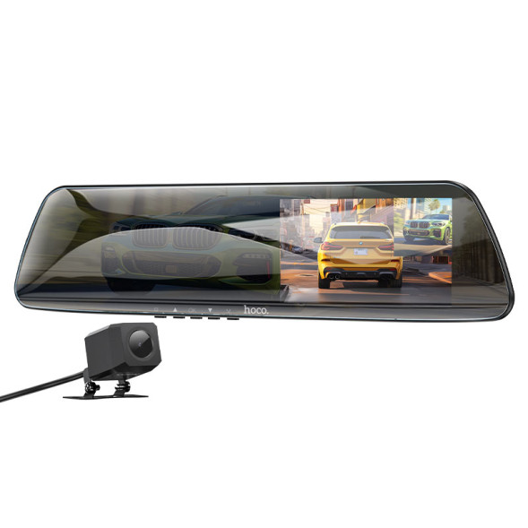 Видеорегистратор-зеркало  HOCO DV4  1920х1080P/ 130°/ акб 2000Mah/ датчик удара