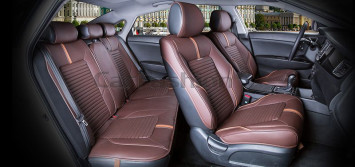 Комплект Накидок  «SECTOR LEATHER PLUS»  Коричневый/Коричневый/Коричневый  (экокожа)