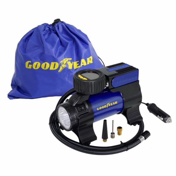 Компрессор GOODYEAR  GY 35L LED DIGITAL  7Атм /168Вт/35л/мин с цифровым манометром, фонарь,сумка