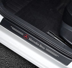 Наклейки защитные на пороги  карбон (60см-2шт; 40см-2шт.)  4шт.  MERCEDES