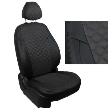 АВТОЧЕХЛЫ Экокожа Renault Duster с 2021г- черный Life/Style РОМБ (алькантара)