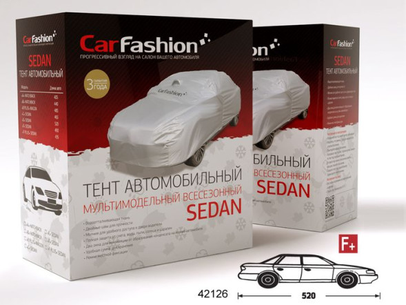 Тент автом.  CF &quot;CLASSIC  F+ &quot; SD &quot;XXL&quot;,серебр. 520см (молния двери водит.,окна вент.,ремни  крепл)