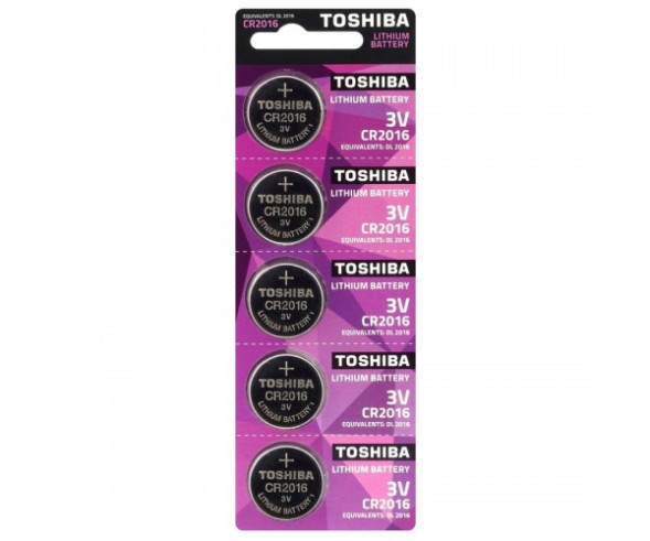 Батарейки Toshiba   круглые CR2016 цена за 5шт.