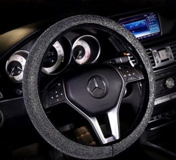 Оплетка на руль   Swarovski №4 - М, (без каркаса, мягкая) Серебро