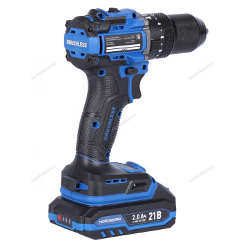 Шуруповерт аккумуляторный NORDBERG NE106K (Ø сверла до 13 мм, 21В, 70 Нм)
