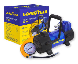 Компрессор GOODYEAR  GY 40L  10Атм /174Вт/40л/ клеммы/съёмный шланг/сумка/съёмная ручка