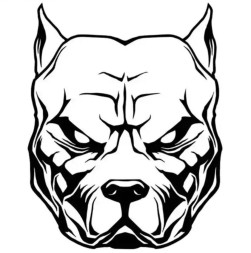 Наклейка "Бульдог большой"  19х15см Черный