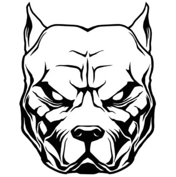 Наклейка &quot;Бульдог большой&quot;  19х15см Черный